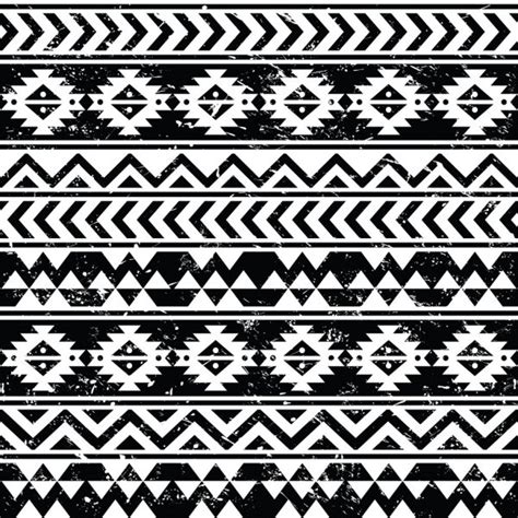 Aztec Tribal Seamless Black And White Pattern Stock Vector Image By