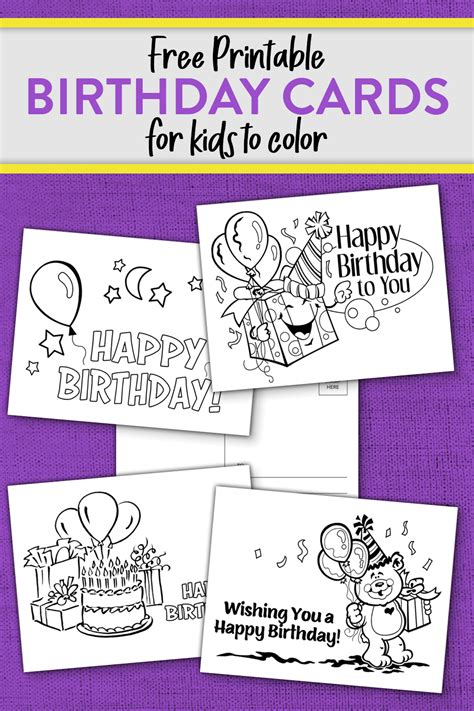 Free Printable Kids Birthday Cards Pusheen