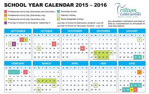 School Year Calendar Trillium Lakelands District School Board
