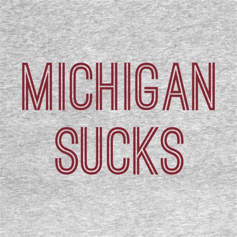 Michigan Sucks Crimson Text Michigan Sucks Crewneck Sweatshirt