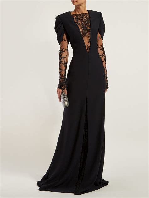 Lace Insert Gown Alexander Mcqueen Vestidos Compridos Vestidos