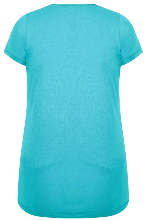 Aqua Blue V Neck Plain T Shirt Yours Clothing