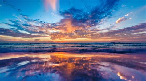 Ocean Sky Sunset Beach Hd Nature 4k Wallpapers Images Backgrounds