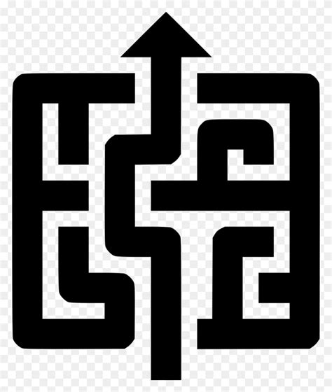 File Svg Maze Icon Labyrinth Cross Symbol Hd Png Download Stunning