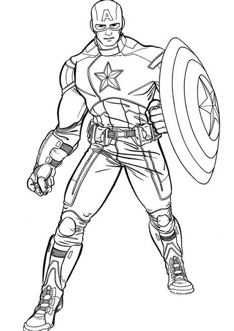 Captain America Coloring Sketch Coloring Page