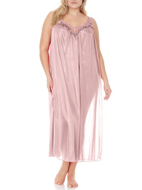 Ezi Nightgowns For Women Soft And Breathable Satin Night Gowns For Adult Women Medium To Plus
