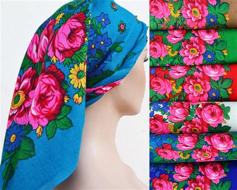 ukranian scarf babushka floral scarves head scarf 2929 etsy