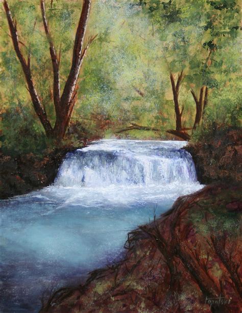 Forest Waterfall Oil Painting Fine Arts Gallery Original Fine Art