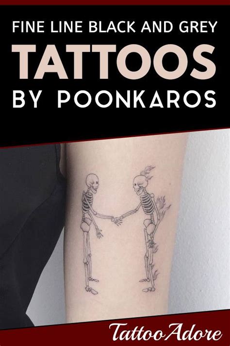 44 Fine Line Black And Grey Tattoos By Poonkaros Tattooadore Black