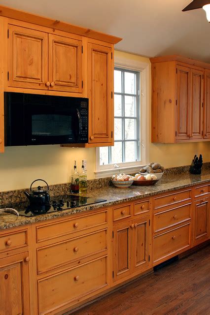 Knotty Pine Cabinets Granite Counter Top Traditional Kitchen Dc