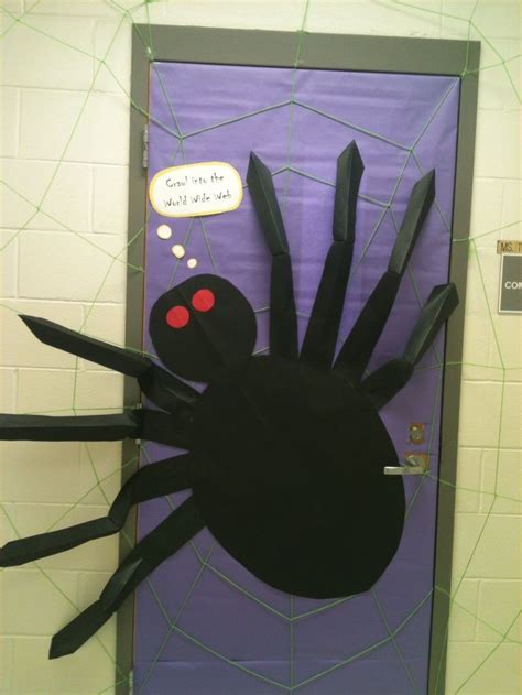 Classroom Door Decoration For Halloween Spider October