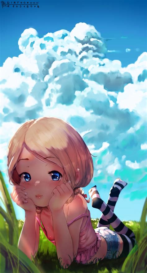 Diathorn Linnea Original Absurdres Highres 1girl Bare Shoulders Black Thighhighs Blonde