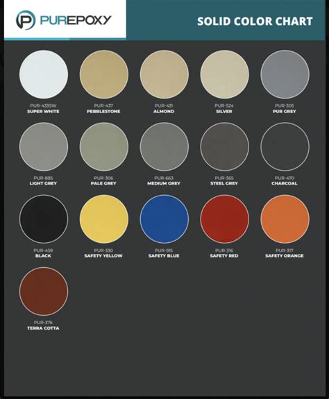 Epoxy Flooring Color Charts Richards Llc