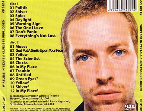 Coldplay Wireless In Texas And Clueless Unplugged 2cd Giginjapan