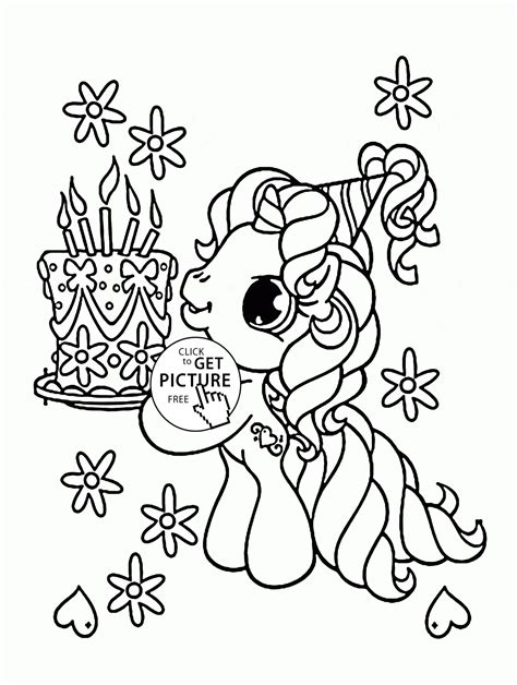 Download this free vector about birthday card with happy unicorns and cake, and discover more than 12 million professional graphic resources on freepik. Little Pony and Birthday Cake coloring page for kids ...