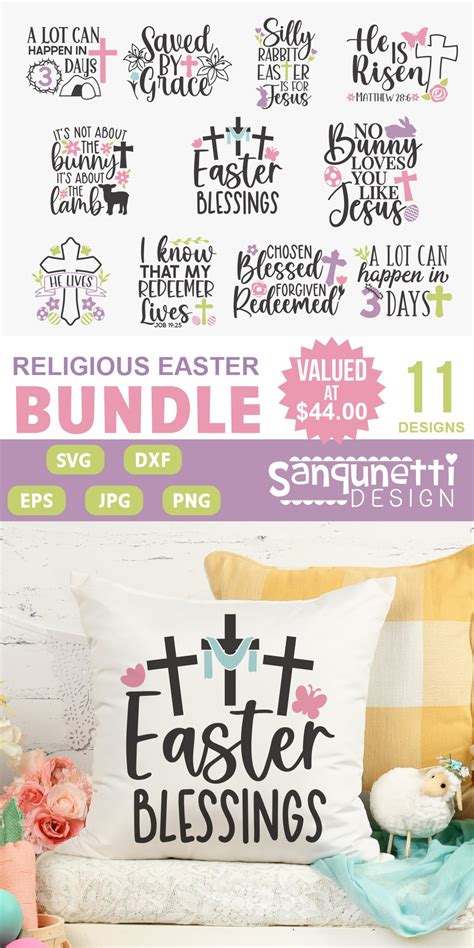 Religious Easter Svg Bundle Christian Easter Quotes