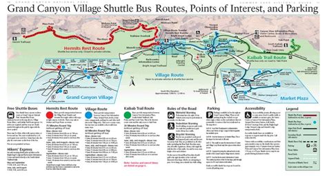Grand Canyon Shuttle Bus Map Grand Canyonn National Park Az Us