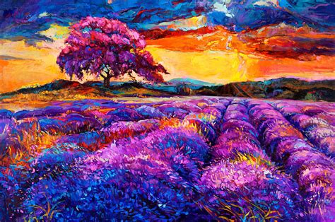 Lavender Fields Painting By Boyan Dimitrov Fine Art America