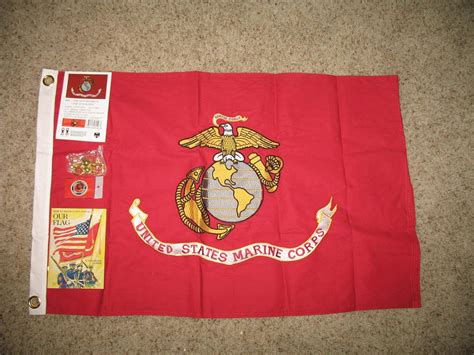 embroidered sewn 2x3 ft usmc marines marine corps cotton flag double sided patio