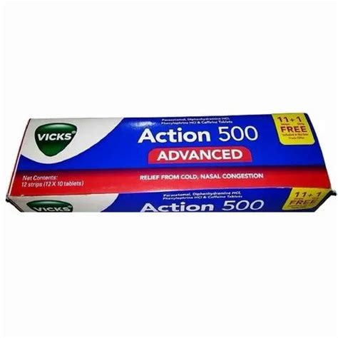 Vicks Action 500 Advanced Tablets For Home At Rs 28 Stripe In Indore Id 22941220655