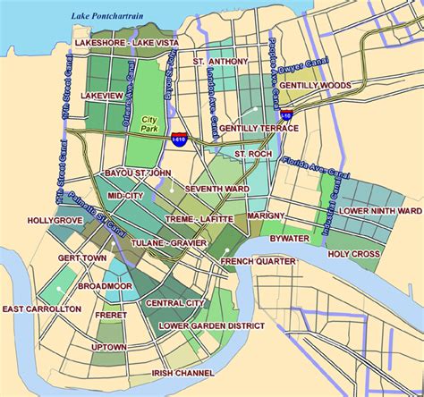 About new orleans, with a searchable map/satellite view of the city in louisiana in the united states. Neighborhood Map | The University of New Orleans