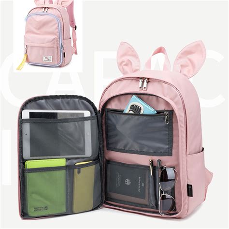 Cute Backpack For High School Girls Chic Lightweight Nylon Bookbag
