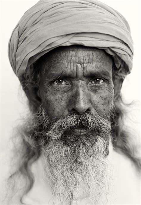 Sadhu In Chitrakoot Madhya Pradesh India Old Man Portrait Black
