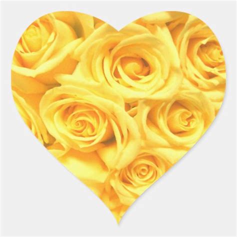 Special Yellow Roses Heart Sticker Zazzle