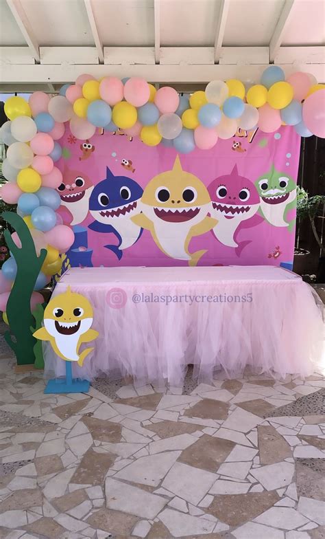 Two Baby Shark Birthday Banner Girl Pink Shark Bubbles Birthday Two