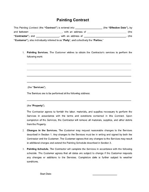 Editable Painting Contract Template