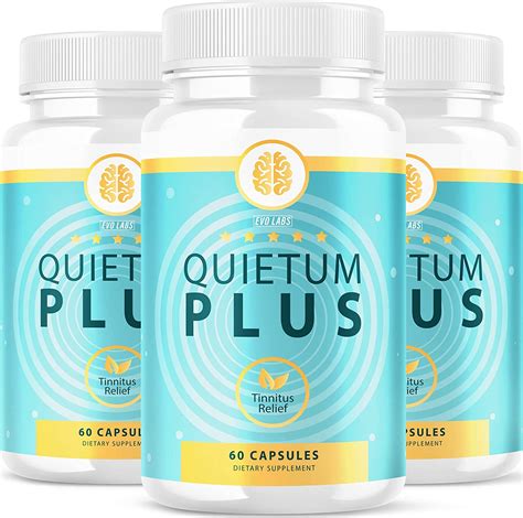 Evo Labs 3 Pack Quietum Plus Tinnitus Relief Supplement