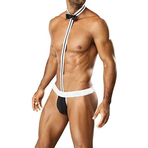TiaoBug Adulte Hommes Sexy Collared Borat Costume Mankini Maillots Thong Sous vêtements Taille