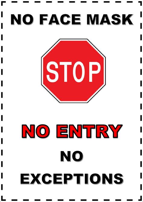 No Face Mask No Entry No Exceptions Sign Download Poster