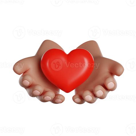 International Volunteer Day Volunteer Hands Hold A Heart 3d Render