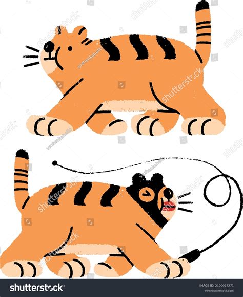 Two Tigers Tiger Leather Lash Stock Vector Royalty Free 2100027271