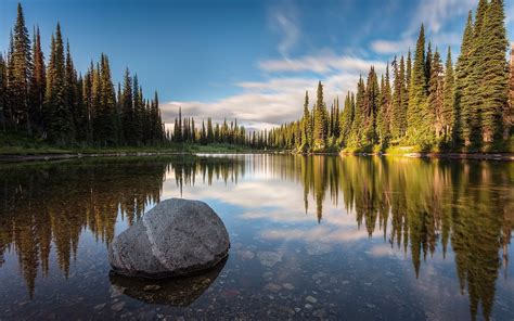 Nature Landscape Lake Mountain British Columbia Canada Forest