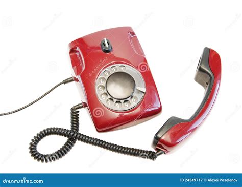 Olden Red Phone Stock Image Image Of Device Connect 24349717