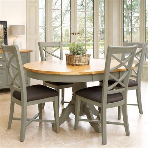 Don't think of this as an inconvenience but an opportunity for you to make everyone feel welcomed and to impress with your sharp cooking skills. Padstow Painted Grey Round Extending Dining Table + 4 ...