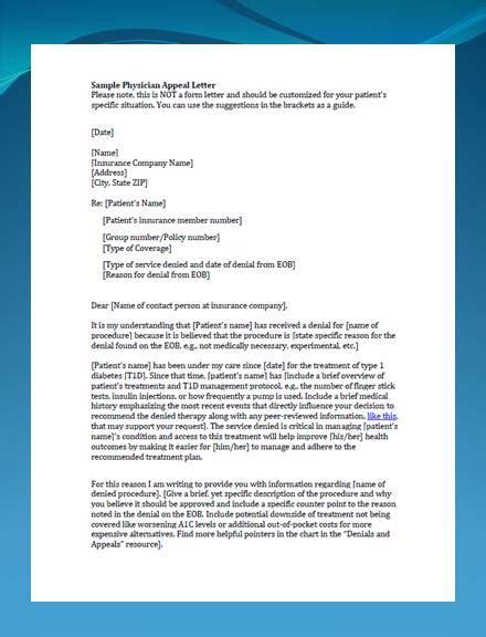 Medical Appeal Letter 10 Examples Format Sample Examples