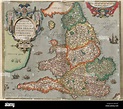 A 16th century map of England. [Typus orbis terrarum]. Antwerp, 1598 ...