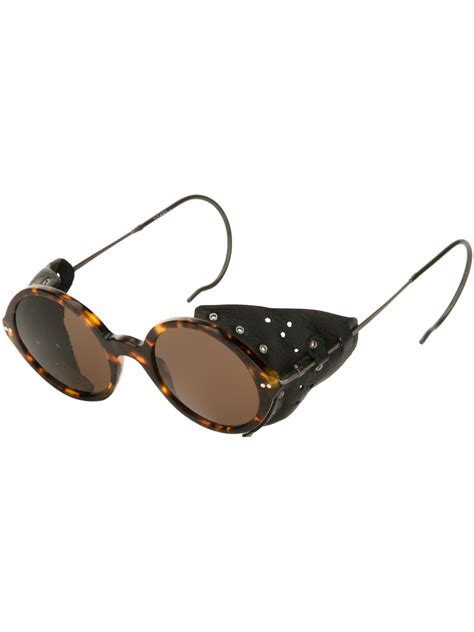 Giorgio Armani Round Frame Sunglasses In Brown For Men Lyst
