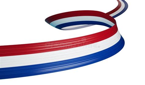 3d flag of netherlands 3d wavy shiny netherlands ribbon isolated on white background 3d