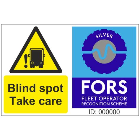 Blind Spot Take Care Fors Silver Sticker Safety Signs And Notices