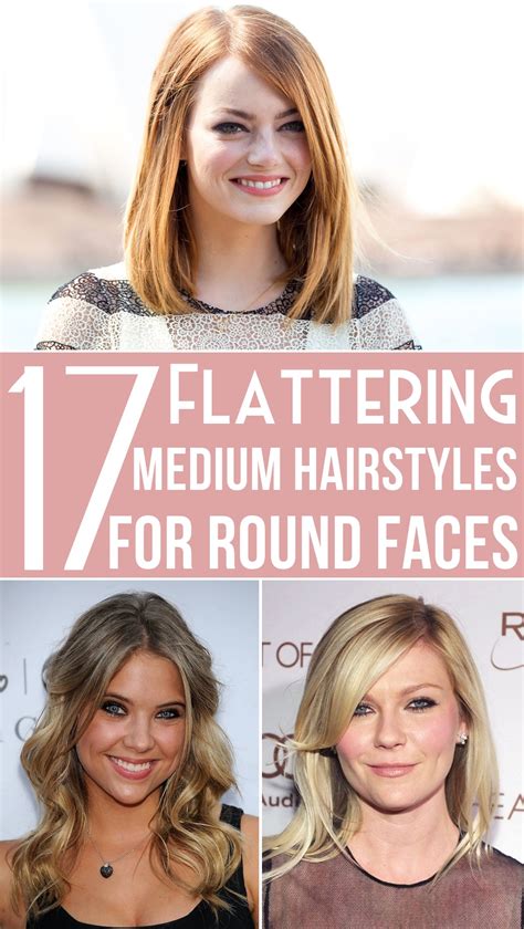 17 Flattering Medium Hairstyles For Round Faces