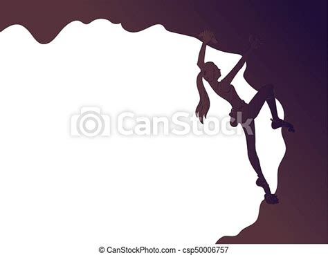 Climbing Girl Silhouette Vector Illustration Of A Climbing Girl