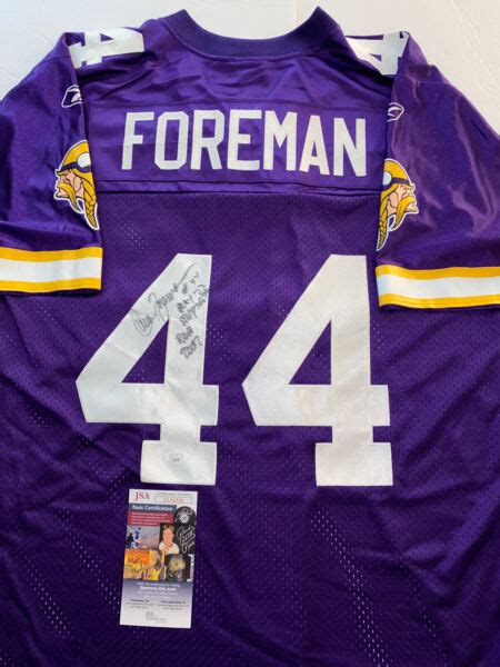 Chuck Foreman Signed Minnesota Vikings Jersey Jsa Coa 5× Pro Bowl