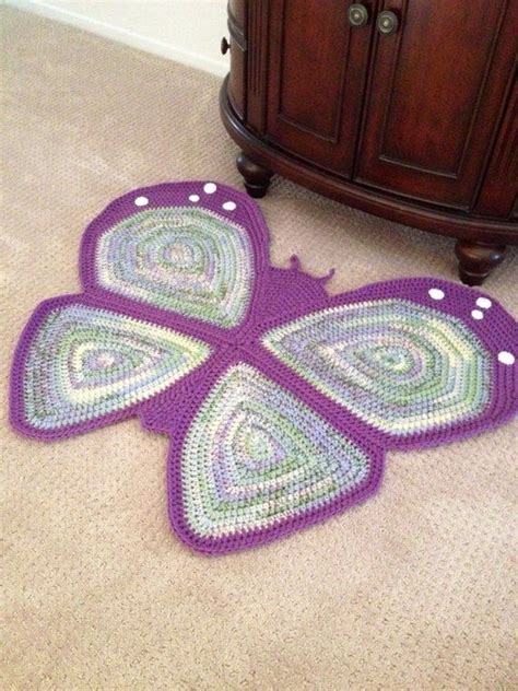 Crochet Butterfly Rug Etsy Butterfly Rug Crochet Rug Patterns