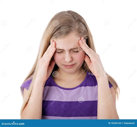 Girl With Headache Stock Photo Image Of Head Face Portrait