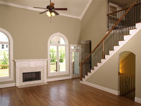 Luxury Model Home Living Room Staircase Stock Image Image Of Home