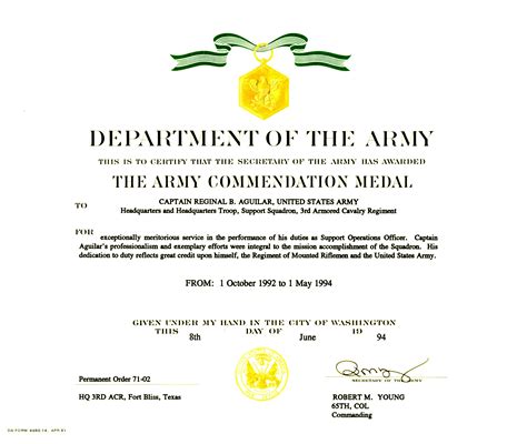 Army Commendation Arcom 2 First Oak Leaf Cluster Third Armored